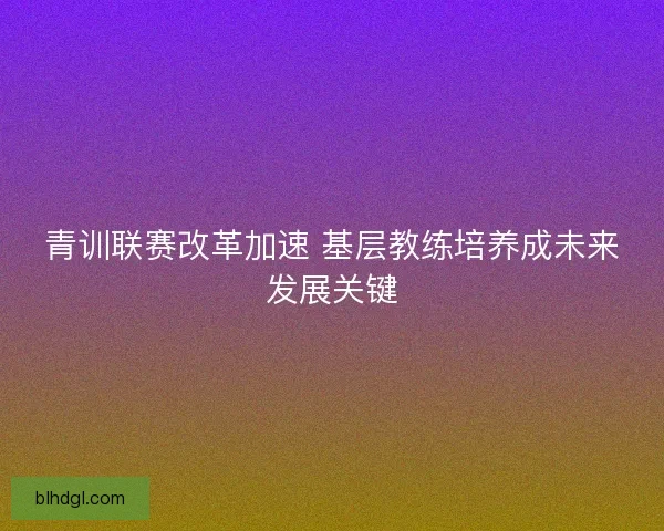 青训联赛改革加速 基层教练培养成未来发展关键